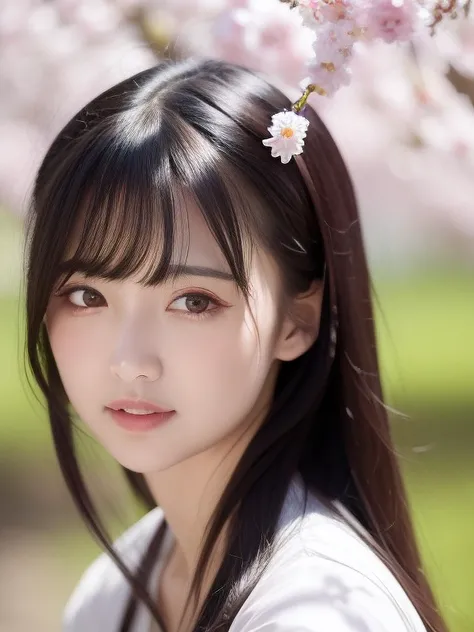 best quality, ultra high res, (photorealistic:1.4), <lora:chineseGirlsInWeddingDress_v01:0.8>, 1girl, artist_name, black_hair, blurry, blurry_background, blurry_foreground, branch, cherry_blossoms, dandelion, dango, depth_of_field, eyelashes, face, falling_petals, floral_background, flower, hanami, lips, long_hair, nose, outdoors, petals, pink_flower, plum_blossoms, sanshoku_dango, solo, spring_\(season\), tree, white_flower, wisteria <lora:virtualgirlAim_v30:0.2>