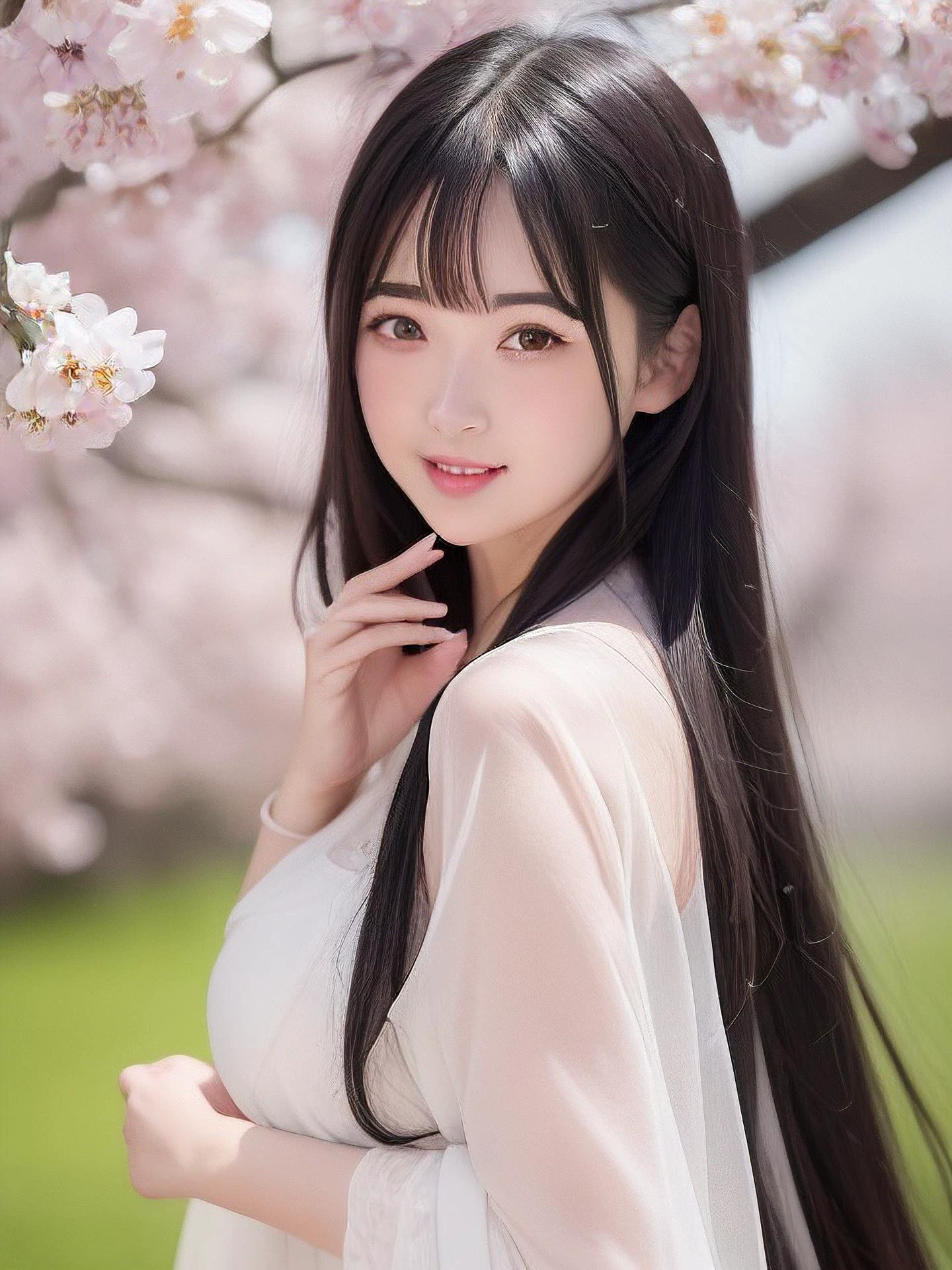 Chinese girls in wedding dress or hakama or hanfu in marvellous scene 素晴らしいシーンのウェディングドレスを着た女の子 身着婚纱或汉服的女孩在优美的场景里