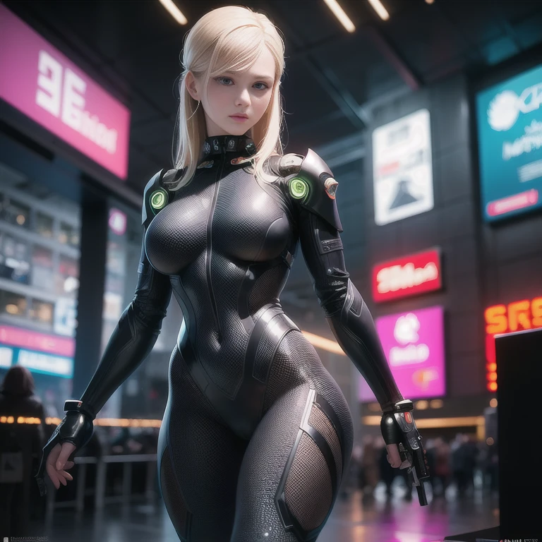 complex 3d render ultra detailed of a beautiful blond mature girl with two pistols wearing (tight tactical scifi clothing),beautiful face, 150 mm, scifi lighting, rim light,vibrant details, luxurious cyberpunk, lace, hyperrealistic, anatomical, facial muscles, cable electric wires, microchip, elegant, an extremely delicate and beautiful, extremely detailed ,CG ,unity ,wallpaper, (realistic, photo-realistic:1.37),Amazing, finely detail, masterpiece,best quality,official art, extremely detailed CG unity 8k wallpaper, absurdres, incredibly absurdres,,1girl, gradient, covered_navel, gradient_background, medium_breasts, ((scifi background)),, ,<lora:epiNoiseoffset_v2:0.7>, rim lighting, sharp focus, low key, dim light, cyberpunk style,