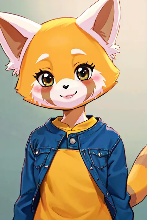 Retsuko, animal ears,body fur,tail,
(best quality, masterpiece, RAW photo,ultra-detailed:1.2), <lyco:GoodHands-beta2:1.0>,1girl,solo,looking at viewer,smile <lyco:Retsuko:1.0>