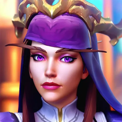 score_9, score_8_up, score_7_up, <lora:k4m0r1:1> k4m0r1,1girl,purple bodysuit,habit,purple eyes, portrait,source_anime, <lora:WarcraftStyle_v2:0.75> warcraftstyle, world of warcraft