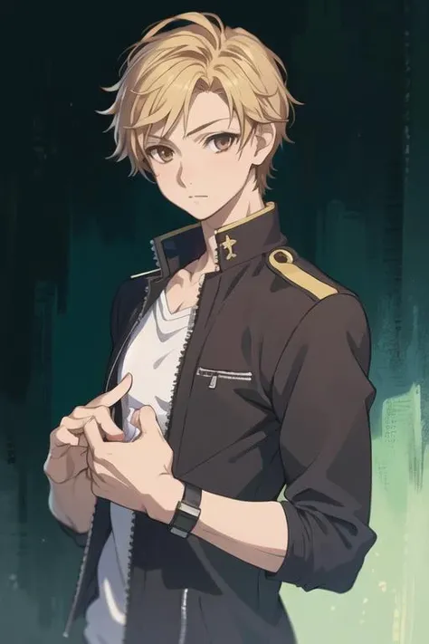 masterpiece, best quality, high quality, 1boy, solo, male focus, looking at viewer, upper body, <lora:haruki_serizawa:0.54>, haruki_serizawa, brown eyes, blonde hair, realistic, gakuran