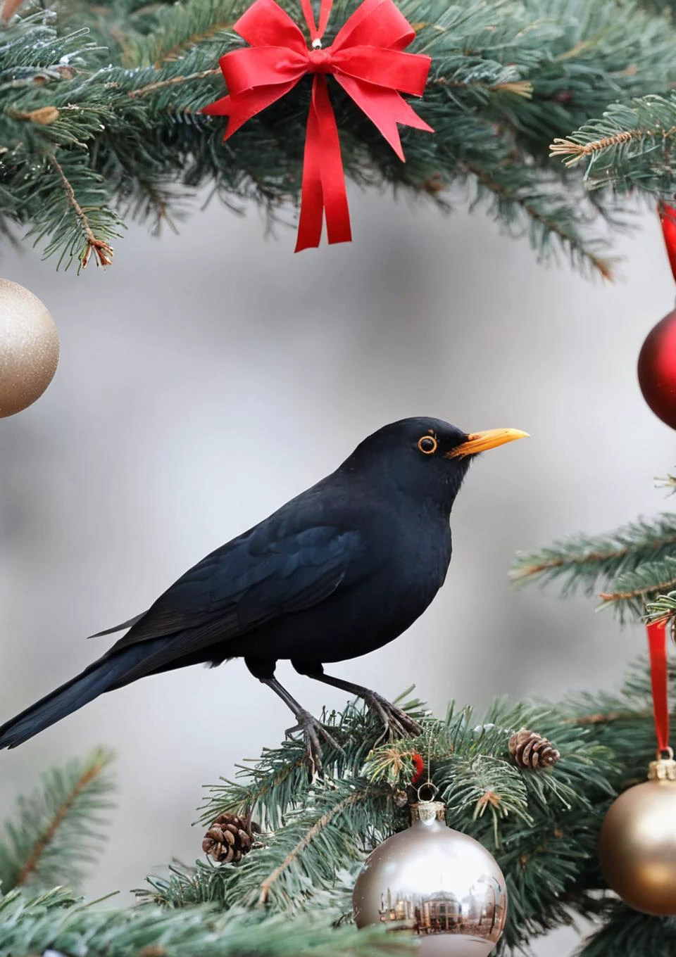<lora:eurasian blackbird SDXL-000002:1>
eurasian blackbird,turdus merula,best quality, high quality, highres, masterpiece,bird, city,park, christmas tree, solo, christmas, christmas ornaments, christmas present, christma