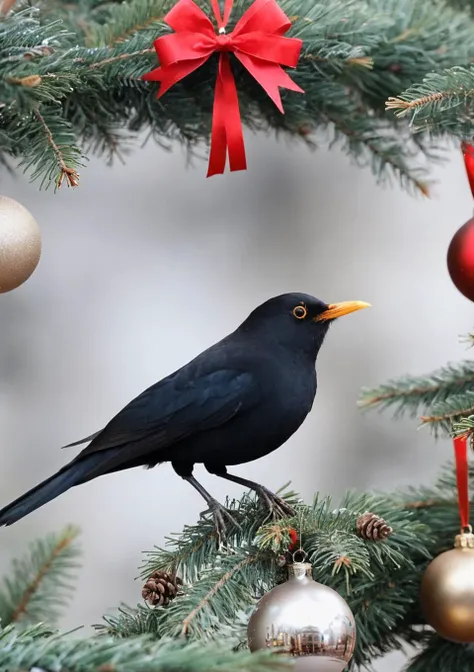 <lora:eurasian blackbird SDXL-000002:1>
eurasian blackbird,turdus merula,best quality, high quality, highres, masterpiece,bird, city,park, christmas tree, solo, christmas, christmas ornaments, christmas present, christma