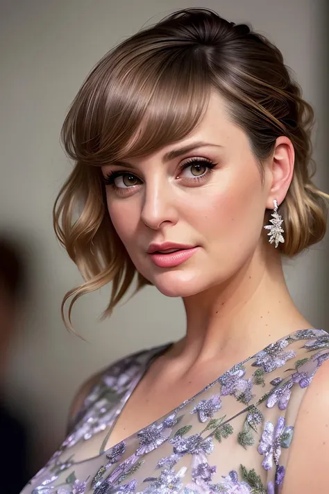 photo of beautiful (M0rgaR0bin01:0.99), a woman as a star, hair upsweep updo, sexy floral dress, earrings, at a movieiere gala, dark moody ambience (masterpiece:1.2) (photorealistic:1.2) (bokeh) (best quality) (detailed skin:1.2) (intricate details) (daytime) (8k) (HDR) (cinematic lighting) (sharp focus), (looking at the camera:1.1), (closeup portrait:1.1), (natural light)