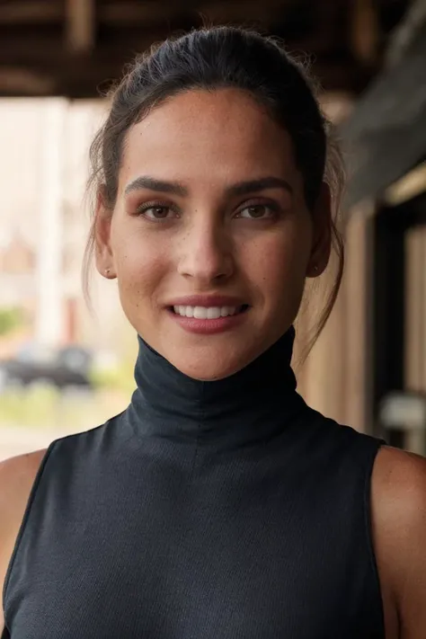 1girl, solo, portrait, ((black sleeveless turtleneck)), smile, teeth, looking at viewer, (blurry background), soft lighting, masterpiece, best quality, ultra-detailed, ultra high res, (photorealistic:1.4), raw photo, (realistic:0.2), 8k HDR, f1.4, 40mm, photorealistic, raw, 8k, textured skin, skin pores, intricate details
<lora:skin_texture_v2:0.5> <lora:epiCRealismHelper:0.8> <lora:aa91_pr_lora_v02:1> aa91, mole