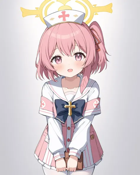serina \(blue archive\),1girl, halo, solo, nurse_cap, school_uniform, looking_at_viewer, open_mouth, collarbone, blush, white_pantyhose, nurse, simple_background, ribbon, handbag
<lora:serina_(blue_archive)_image683_2023-11-28:1>halo. gorgeous,key visual, vibrant, studio anime,award-winning, professional, highly detailed,high budget, cinemascope