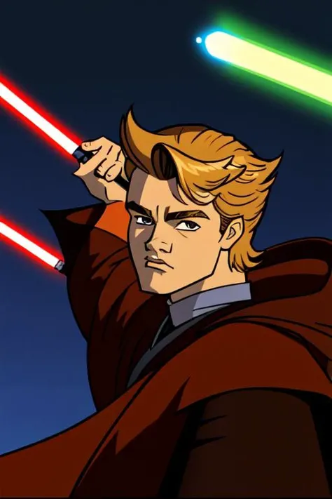 masterpiece, best quality,(tcw2003 style),1boy, blonde, anakin skywalker,
<lora:tcw2003lora-000006:0.5>