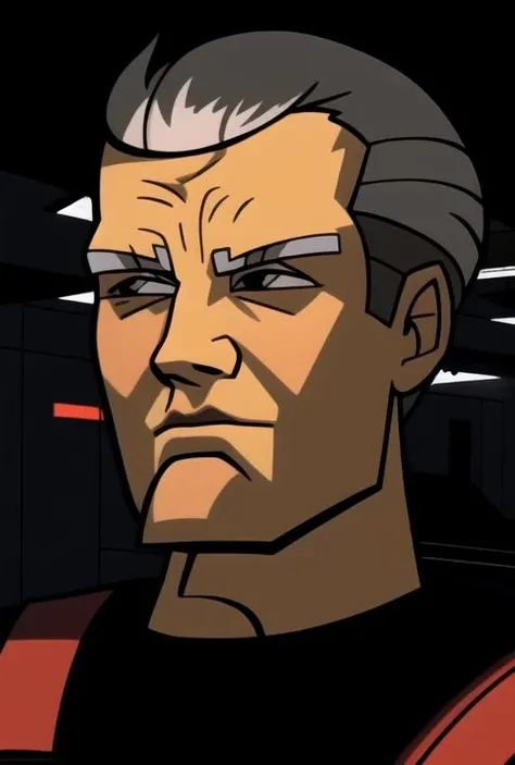 masterpiece, best quality,tcw2003 style,1boy,middle aged,scars, simple background, solo, upper body,<lora:tcw2003lora:0.8>