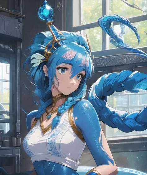 (masterpiece:1.3), (best quality:1.2), (intricate detailed:1.2), (hyperrealistic:1.2), highly detailed, illustration, absurd res, detailed background, perspective, a woman doing tempting pose at the hotel, a white wall, lovely, (intricate details, hyperdetailed:1.15), detailed, sunlight passing through hair, monocromatic splash art background(high contrast, official art, extreme detailed, highest detailed),(masterpiece, best quality, 16k, 8k, ultra highres, absurdres, highres:1.0), <lora:darkSushi_realisticPussy_v9:0.9>, stars are shown through the ship's windows,1girl, rendered in rtx, fluorescent blue hue, High quality, Wire sculpture, Sharp [Glittering|Ethereal] athletic Female Murloc, Worn-Out hair styled as Twist braid, Agfacolor, League of Legends Splash Art, Academism, Kinemacolor, pixiv<lora:InstantPhotoX3:0.3>1girl, rendered in rtx, fluorescent blue hue, High quality, Wire sculpture, Sharp [Glittering|Ethereal] athletic Female Murloc, Worn-Out hair styled as Twist braid, Agfacolor, League of Legends Splash Art, Academism, Kinemacolor, pixiv<lora:InstantPhotoX3:0.3>