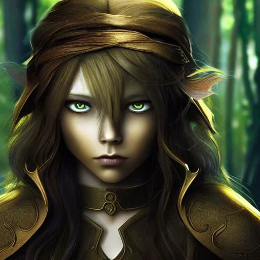 concept, fantasy, realistic, female, blonde hair, long hair, elf, golden eyes