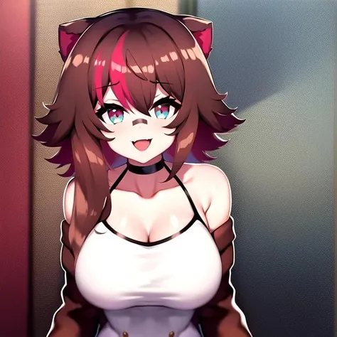 young anime girl wearing pet collar, lead connected to collar, submissive, naked, blushing, wolf ears, wolf tail, furry, full body, cinematic lighting, UHD, high quality