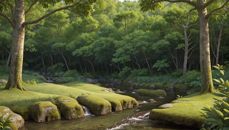 ((masterpiece:1.4,best quality)),
tropical jungle, high trees, creek, tree shade,
high detail, abundant, 8k, high detail, wallpaper,
<lora:more_details:0.2>