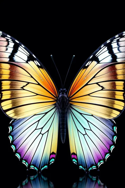 art by Yoshitaka Amano Butterfly Wing Scales: Zoom in on the delicate scales of a butterfly's wing, revealing the iridescent hues and intricate patterns that aid its flight. (macro, natural, vibrant colors) close up, macro photography on balck velwet background,8k, ultrasharp, ultradetailed, perfect quality, masterpiece, intricated details, ultra clear, <lora:add_detail:0.7>, <hypernet:sxzBloom_sxzBloom:0.3>, vivid colors wallpaper