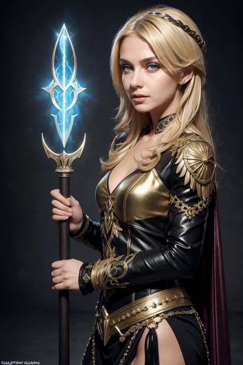 conjurer, wand, (side view:1.20), ((((( warlike), mythical), supernatural))), blonde, magical, high fantasy, full body portrait, waist up, clothed, outfit, (perfect eyes, huge eyes, focus on eyes, gaze:1.20), highest quality, HD, 4k, fstop, cinematic lighting, best illumination, cinematic, 18 years old, cute, fit, stunning, dazzling, atmospheric, vibrant, by Hubert Robert, by Andrew Atroshenko, (by Albert Lynch:1.30), character