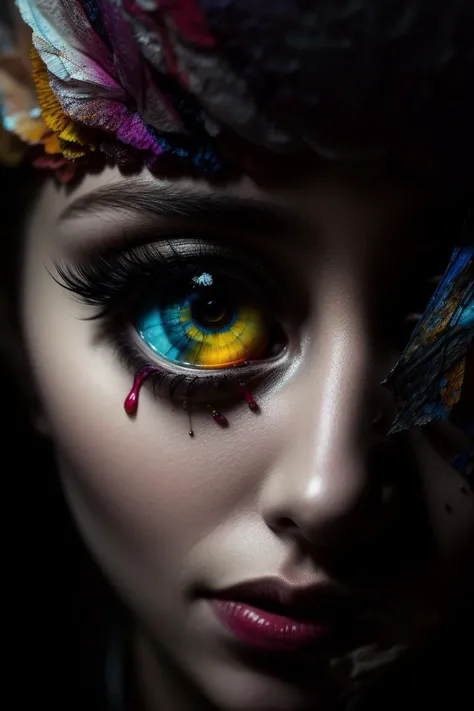 art by Ryohei Hase Cracked paint on a canvas, revealing layers of hidden colors and textures. (macro, abstract, vintage tones) close up, macro photography on balck velwet background,8k, ultrasharp, ultradetailed, perfect quality, masterpiece, intricated details, ultra clear, <lora:add_detail:0.7>, <hypernet:sxzBloom_sxzBloom:0.3>, vivid colors wallpaper