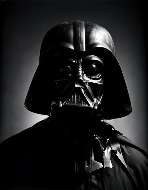 photo of (dath vader:1.1),shadow, looking at viewer, ,in (halsman:1.05) style,