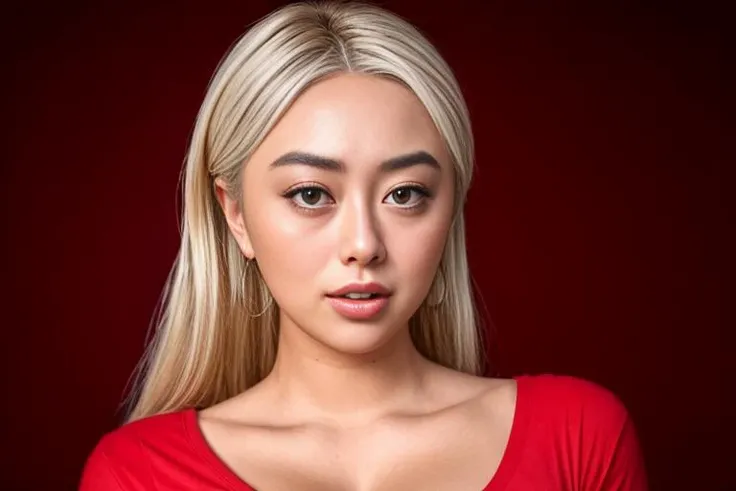 portrait of DEN_chloe_surreal wearing a plain top, Red lighting from left, ((headshot)), clothes, dressed, plain top, top, shirt, t-shirt, face focus, black background, shadows, dramatic,
photorealistic, high detail, detailed, beautiful, <lora:epi_noiseoffset2:1> <lora:add_detail:1>