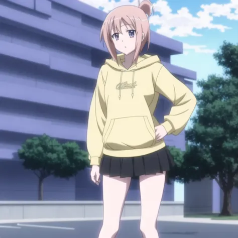 1girl, anime screencap, highres, hoodie