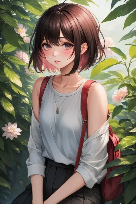 (anime, pixiv, masterpiece, best quality, highres), (1girl, upper body, looking at viewer, blush), (wallpaper, 8k, high resolution),