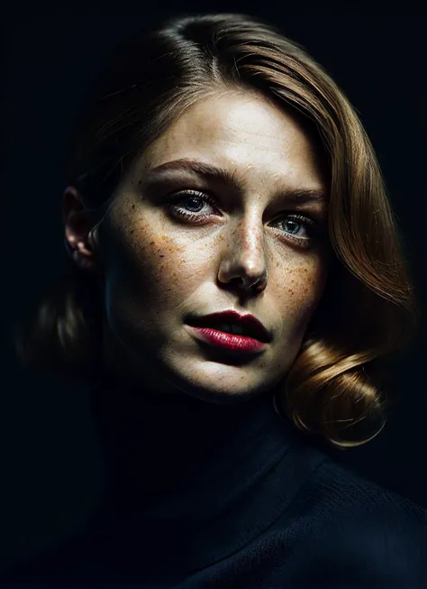 A stunning intricate full color portrait of (sks woman:1), wearing a black turtleneck, epic character composition, by ilya kuvshinov, alessio albi, nina masic, sharp focus, natural lighting, subsurface scattering, f2, 35mm, film grain, <lora:locon_melissa_v1_from_v1_64_32:1.3>