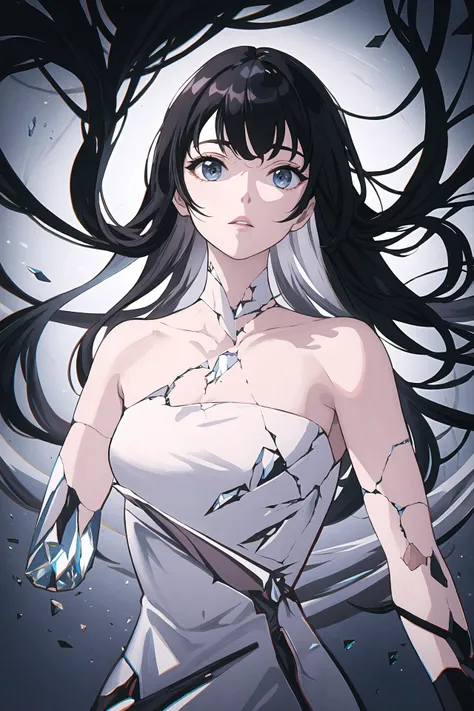 (best quality, masterpiece, highres),1girl,solo,upper body,
<lora:broken crystal limb_v1.02zs:1>,crystal body,shards,broken limb,