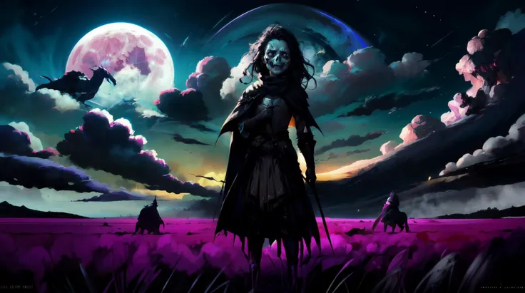 (masterpiece, best quality, fullscreen), [(full body:0.9)::0.2] portrait (photo of a small death [magical being:ghoul:0.2] inspring fear and sorrow:1.4), <lora:EYES darkness_v100:0.5> (at night, darkness, no light), (wearing black ragged Sibyl's Scarf:1.3), (Snake body shape:0.8), (Glowing head:0.9), (Bull Horns:0.9), <lora:EFFECT æ­»ç¥:0.4>, <lora:CLOTHES EFFECT DarkGown:0.3> ([ballgown,DRK_Glam]:0.9), <lora:MONSTER Critters:0.7> (Critters:1.2), (background old medieval battlefield full of bodies), (Swirling black ink clouds and the full moon in the sky), (High Key lighting:1.2), , <lora:BACKGROUND Fantasy-000004:0.5>, , , (look at the viewer:0.9), , <lora:LIGHT ALL IN ONE LORA HD v1:0.6>, <lora:QUALITY PotatEnhancer_V1_6:0.5>, <lora:QUALITY kkw-better-v1.0a:0.7>, <lora:BACKGROUND booscapes_v2:0.2>, (Full body Shot, Shallow Focus Shot, Low Angle Shot:[1.2:0.5:0.1]), heavily detailed, , , (sharp focus), <lora:EFFECT Magic card fakemtg_label:1> fakemtg, (no humans), (embedding:VIEW_Style-GHL), icate, elegant, highly detailed, centered, digital painting, artstation, concept art, smooth, sharp focus, illustration, artgerm, donato giancola, Joseph Christian Leyendecker, Les Edwards, Ed Repka, WLOP