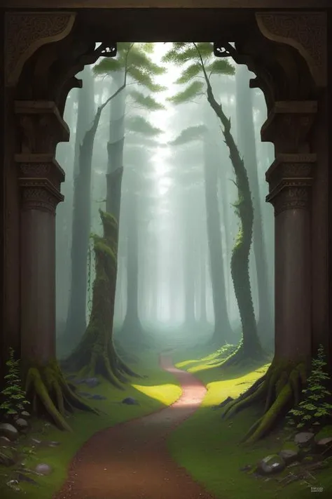 a mythical forest, masterpiece, intricate details, raw photo, photo unp <lora:Fantasy-000004:1> landscape, scenery