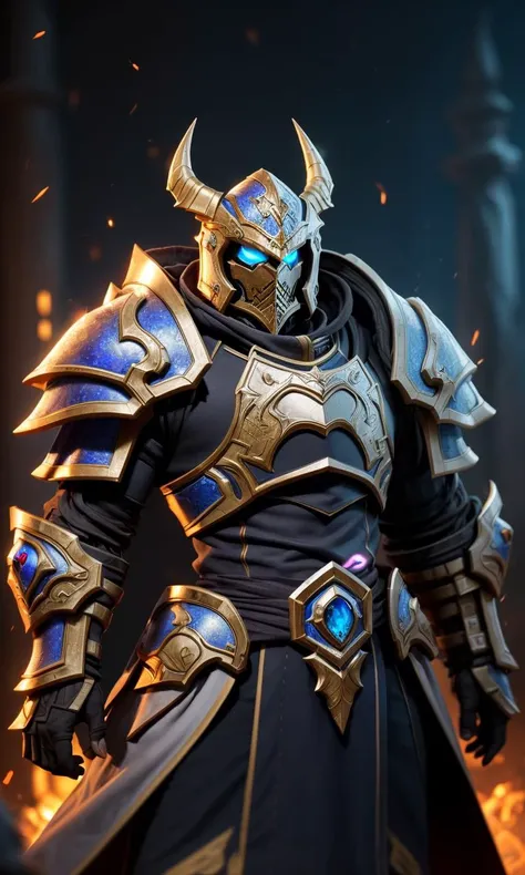 epicarmor2024, best quality, masterpiece, raw photo, depth of field, looking at viewer, large pauldrons, glowing accents, magical, vibrant colors, plain background, fantasy, epic Armor, rare armor, 5 fingers, depth of field,
