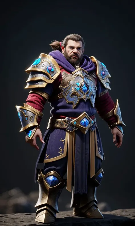 epicarmor2024, best quality, masterpiece, raw photo, depth of field, looking at viewer, bladed pauldrons, glowing accents, magical, vibrant colors, plain background, fantasy, epic Armor, rare armor, 5 fingers, depth of field, dwarf,