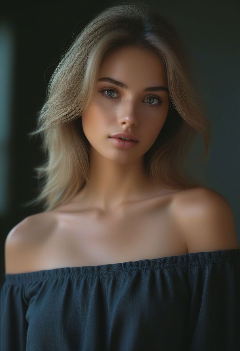 A woman with blonde hair and blue eyes posing for a picture - SeaArt AI