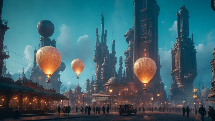 beeple style, steampunk zepelin, baloon with motor spitting smole towers of glass, intricate steampunk city, industrial smoke andvash in the air, dusk, powerful headlights, myst, 24mm, 4k textures, soft cinematic light, adobe lightroom, photolab, hdr, intricate, elegant, highly detailed, sharp focus, ((((cinematic look)))), soothing tones, insane details, intricate details, hyperdetailed, low contrast, soft cinematic light, exposure blend, hdr, faded, <lora:Sci-fi_Environments_sdxl:1>
