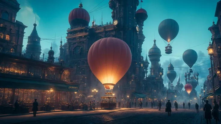 beeple style, steampunk zepelin, baloon with motor spitting smole towers of glass, intricate steampunk city, industrial smoke andvash in the air, dusk, powerful headlights, myst, 24mm, 4k textures, soft cinematic light, adobe lightroom, photolab, hdr, intricate, elegant, highly detailed, sharp focus, ((((cinematic look)))), soothing tones, insane details, intricate details, hyperdetailed, low contrast, soft cinematic light, exposure blend, hdr, faded, <lora:Sci-fi_Environments_sdxl:1>