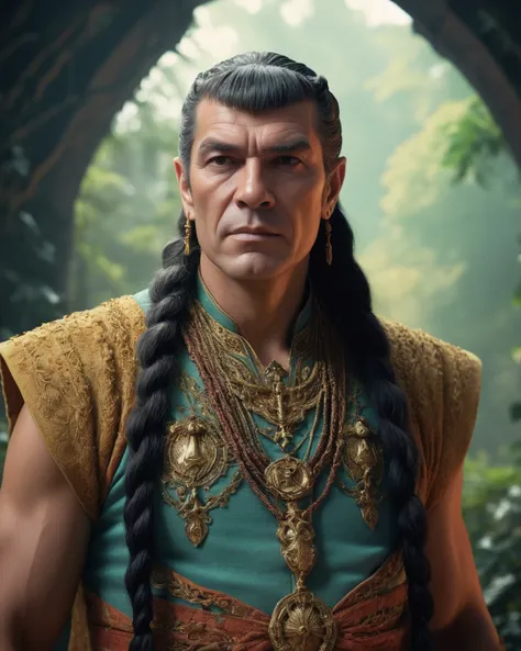 Technical illustration, 8k, insane details, highly detailed, Loving pear-shaped figure [Filipino|Irish] Feudal lord ([Ereshkigal|Romulan] :1.3) as Dutch Mage, Braided half-up half-down hair, 1950'S Southern Mint and Coral Buckles, Gold jungle, at Dawn, equirectangular 360, Maximalist, Ascii Art, telephoto lens, Best quality, 4K, digital cinematic color grading natural lighting cool shadows warm highlights soft focus actor directed 4k IMAX cinematography dolbyvision