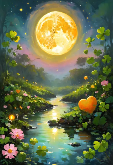 Now it's all over, seein' pink hearts, yellow moons, orange stars and green clovers <lora:EldritchDigitalArt1.0:0.8> digital painting, <lora:xl_more_art-full_v1:0.8>, refraction, <lora:pastel_colors_xl_v3:0.7>