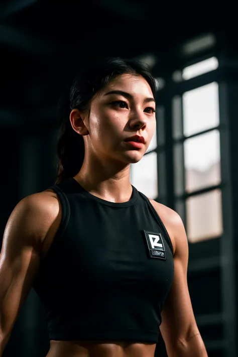 A stunning intricate full color portrait of jangEn1, wearing a gym outfit, epic character composition, by ilya kuvshinov, alessio albi, nina masic, sharp focus, natural lighting, subsurface scattering, f2, 35mm