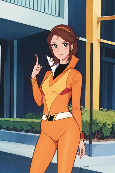 masterpiece, best quality, 1girl, solo,outdoor,watercolor, 
 <lora:maiV1:0.8>mai,orange suit,