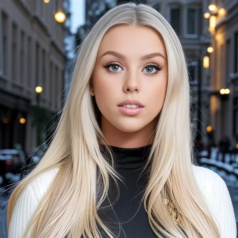 RAW award winning professional Photo (full body:1.4) of kayslev1.5-2600 (fakelips7-2500:0.8) 1girl wearing a turtleneck, (platinum blonde hair), tanned, red lips, skinny, thicc, athletic, taut stomach, heavy make-up, gold 'K' necklace, perfectly shaded body, smiling, knowing, smug, confident, bold, intense stare, very detailed face, seductive, UHD, sharp focus, anti-aliasing, hyper-realistic, beautiful, gorgeous, (blue eyes), (best quality, photorealistic, intricate, highly detailed, absurdres:1.3, 32k resolution), best lighting, complex iris, complex textile, detailed background, space station, snow falling