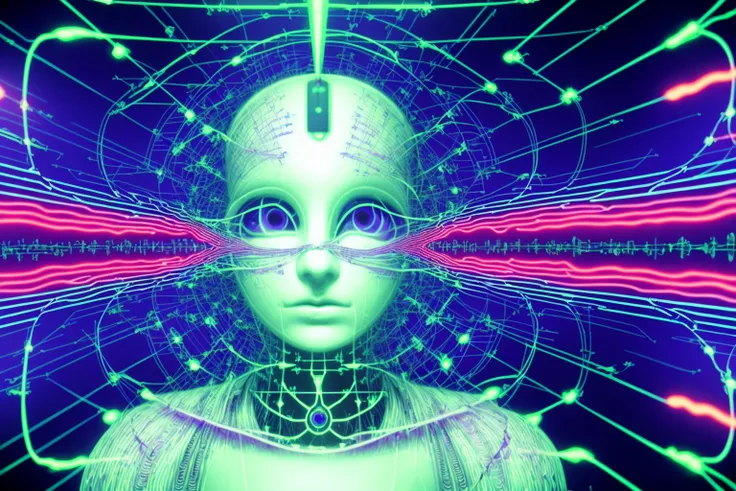 Mind-signal transmission peaked distorted bent, Unrestrained neuroreceivers short-circuit, System parameters over-gained. Nervethreads decoding the stream of the reality-inverting revolution. The patterned untruth of non-dream: The closed eye visual delusion.