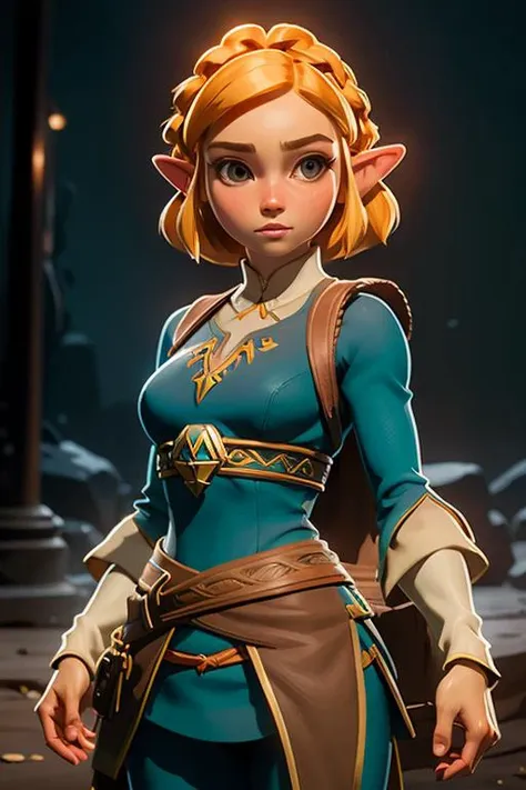 masterpiece,best quality,8k,official art,cinematic light,ultra high res,solo,<lora:zelda_shorthair_v5:0.6>,zelda\(princess\),1girl,solo,breasts,short_hair,(full_shot:1.3),