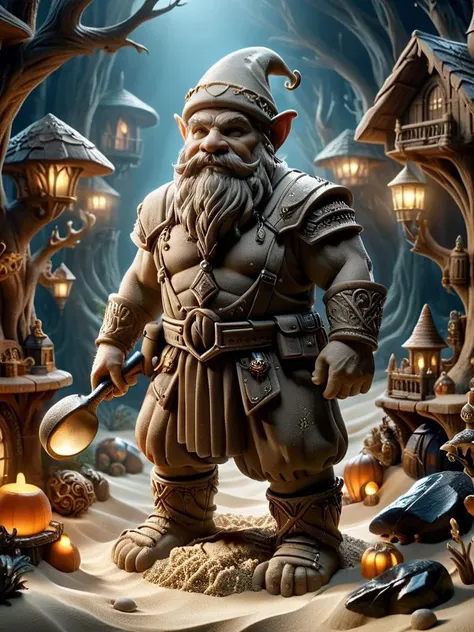 award-winning photography of a dwarf with rugged charm made of ral-sand and ral-obsdn, glowing, whimsical, enchanted, magical, fantasy art concept, intricate details, masterpiece, best quality, realism, hyper realistic ral- <lora:ral-obsdn-sdxl:0.8> <lora:ral-sand-sdxl:0.8>