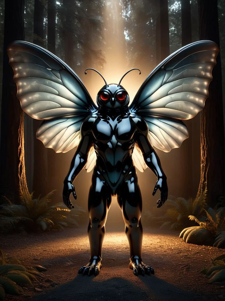 award-winning photography of a mothman with prophetic visions made of ral-obsdn, glowing, whimsical, enchanted, magical, fantasy art concept, intricate details, masterpiece, best quality, realism, hyper realistic ral- <lora:ral-obsdn-sdxl:0.9>