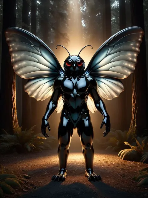 award-winning photography of a mothman with prophetic visions made of ral-obsdn, glowing, whimsical, enchanted, magical, fantasy art concept, intricate details, masterpiece, best quality, realism, hyper realistic ral- <lora:ral-obsdn-sdxl:0.9>