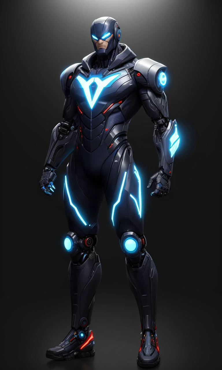 heromkr2023, 8k, uhd, best quality, masterpiece, full body, 1man, cybernetic, robotic, vibrant colors,
