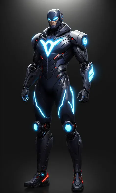 heromkr2023, 8k, uhd, best quality, masterpiece, full body, 1man, cybernetic, robotic, vibrant colors,