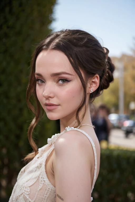 close portrait of dovecameron, <lora:dovecameron_v1:1>