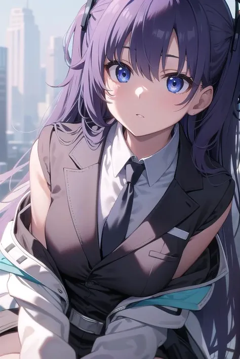 bluearchiveyuuka, <lyco:yuuka-lyco-nochekaiser:1>,
yuuka, blue eyes, halo, purple hair, two side up, long hair,
BREAK belt, black gloves, (black suit:1.5), black skirt, blue necktie, gloves, halo, jacket, necktie, off shoulder, skirt, two-sided fabric, two-sided jacket, white belt, (white jacket:1.5),
BREAK looking at viewer,
BREAK outdoors,
BREAK <lyco:GoodHands-beta2:1>, (masterpiece:1.2), best quality, high resolution, unity 8k wallpaper, (illustration:0.8), (beautiful detailed eyes:1.6), extremely detailed face, perfect lighting, extremely detailed CG, (perfect hands, perfect anatomy),