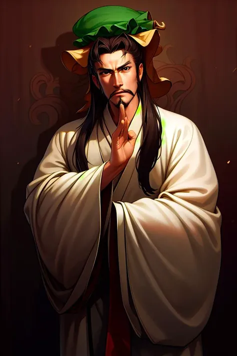 (4k, best quality, highres:1.1), (masterpiece:1.1), man, Chinese male, detailed eyes, looking at viewer,  (Chen Daoming:1.6),
facial_hair, hanfu, 1boy, beard, male_focus, mustache, chinese_clothes, old, solo, old_man, wide_sleeves, own_hands_together, long_sleeves, topknot, robe, looking_at_viewer, wrinkled_skin <lora:Sanguo_v11:0.95>