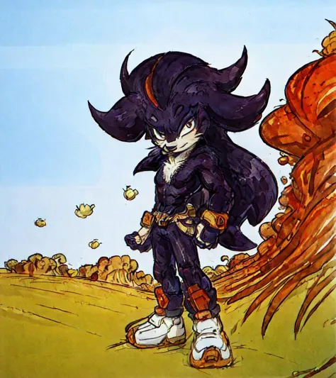shadow the hedgehog, furry, anthro, standing in a grassy field, amano yoshitaka
<lora:shadowTheHedgehogSonic_v1:0.8> <lora:yoshitakaAmanoStyle_amanoYoshitaka55:0.9>
