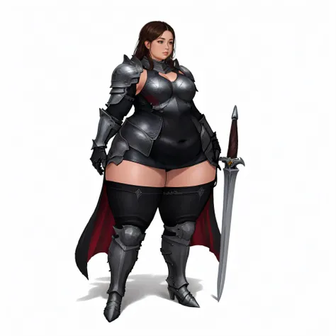 cinematic, <lyco:symodel-3-0-a3-lyco-extract:0.8>, thick thighs, wide hips, <lora:ethica:0.4>, fat ethica, chubby face, <lyco:Adventurers_v20:0.8>, Black Knight